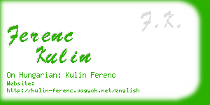 ferenc kulin business card